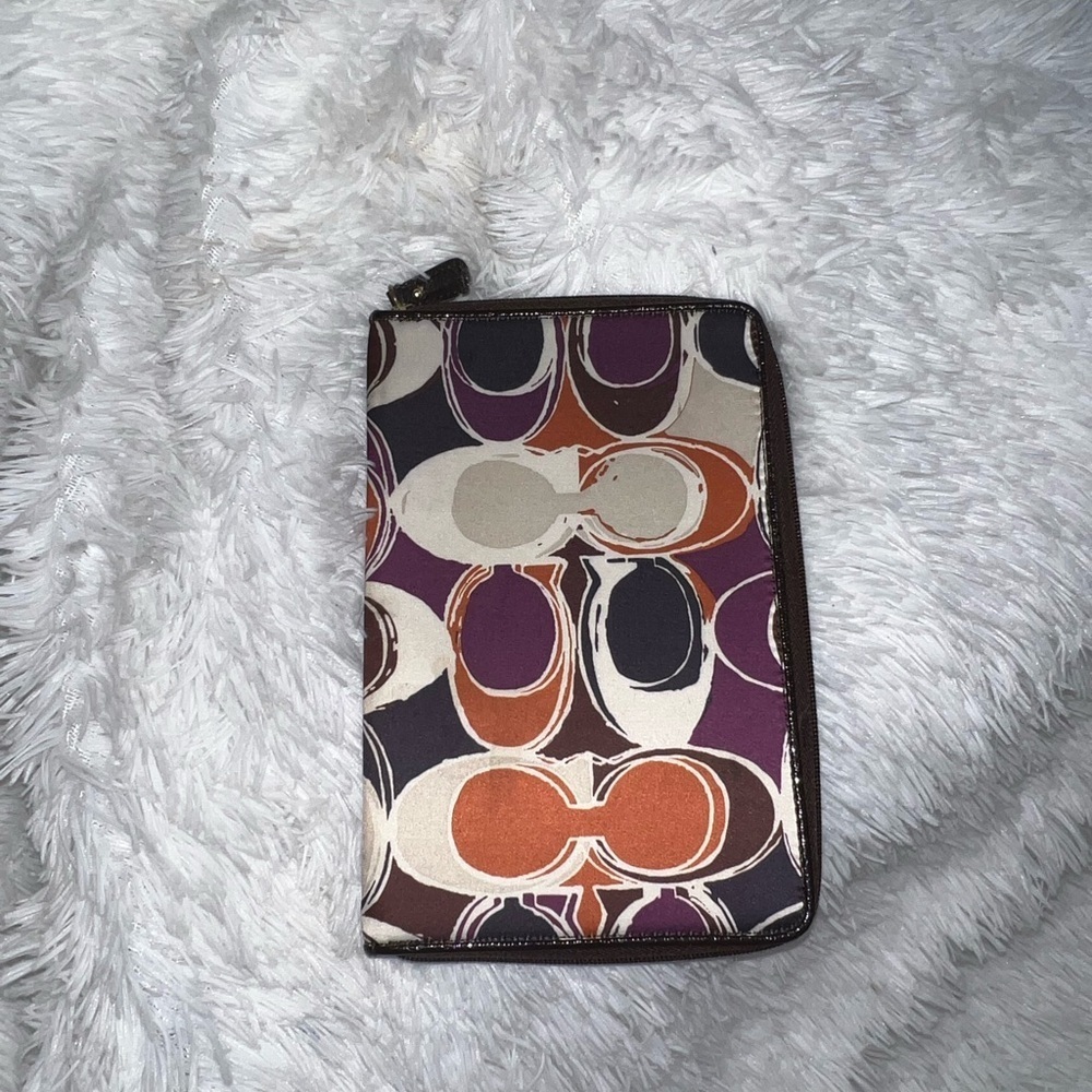 Coach Signature Portfolio Tablet Plum Monogram Holder